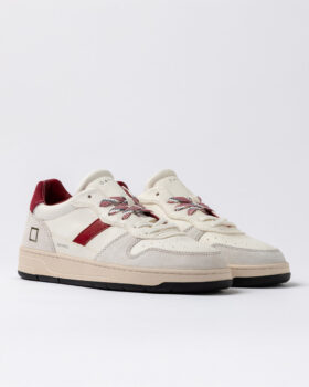 Court 2.0 VINTAGE DANA DERİSİ BEYAZ-BORDO