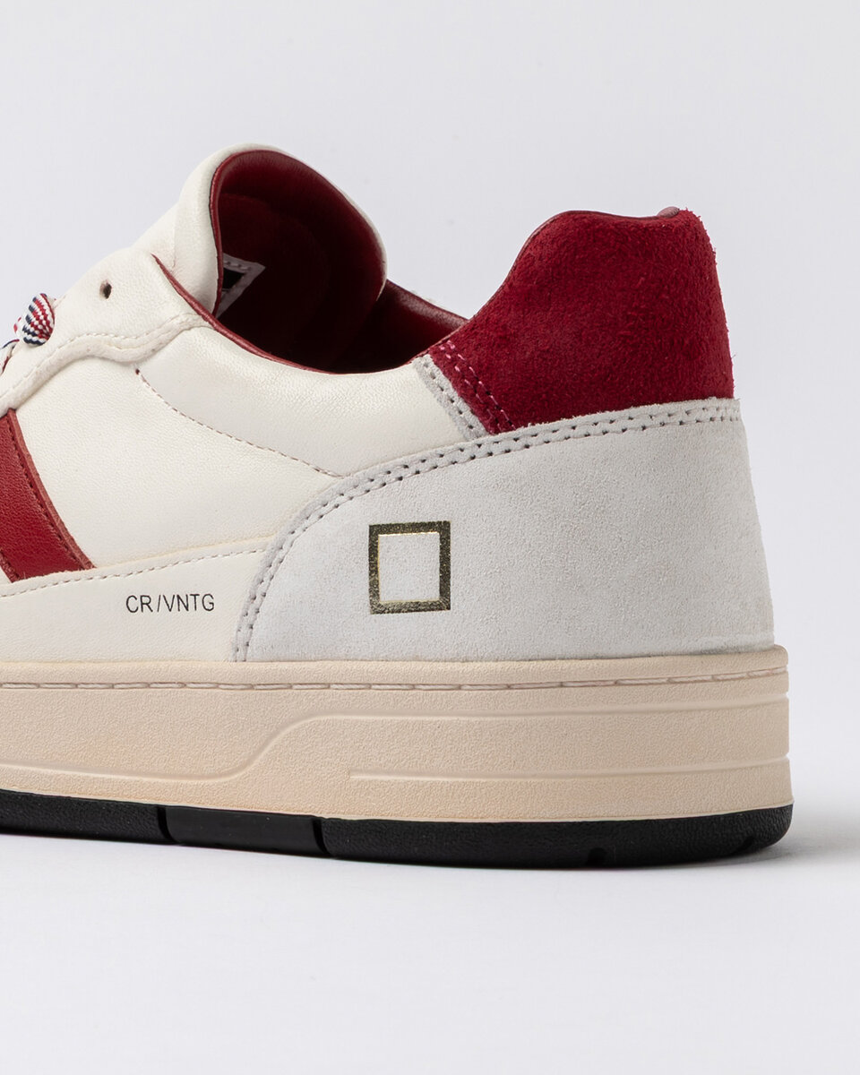 Court 2.0 VINTAGE DANA DERİSİ BEYAZ-BORDO