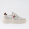 COURT PLATFORM VINTAGE DANA DERİSİ BEYAZ-LEOPAR