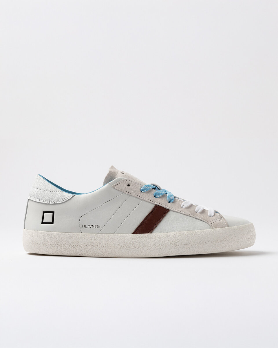 Hill Low Vintage DANA DERİSİ BEYAZ-TURKUAZ
