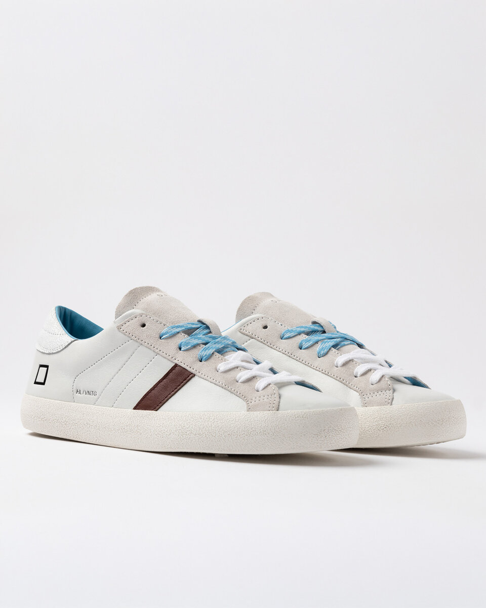 Hill Low Vintage DANA DERİSİ BEYAZ-TURKUAZ